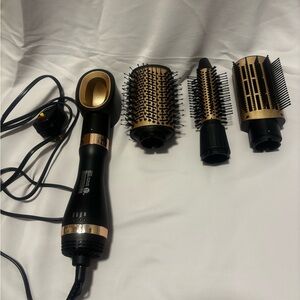 Black and Gold Hair Styling Tool Set